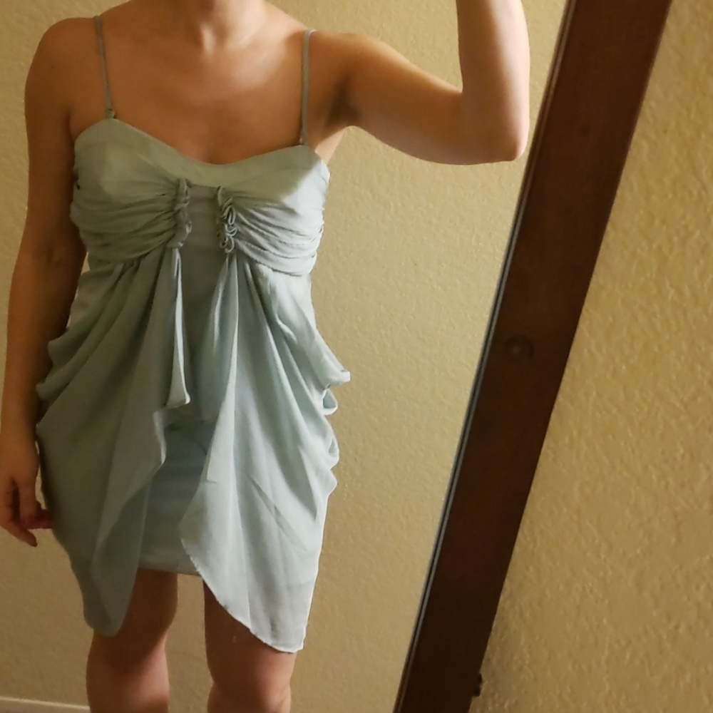 Mint green mini overlay dress